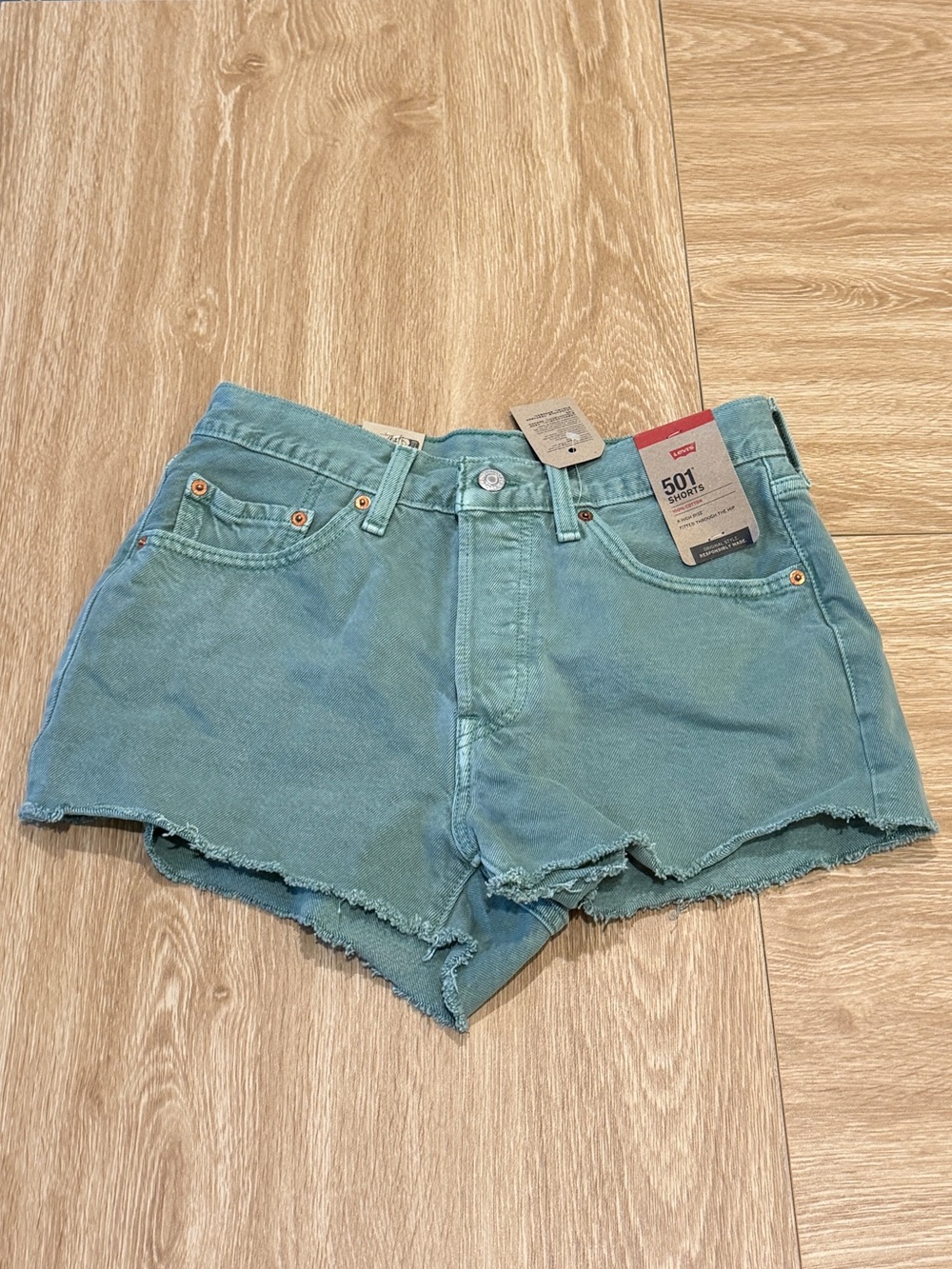 Levi- 501 green denim
